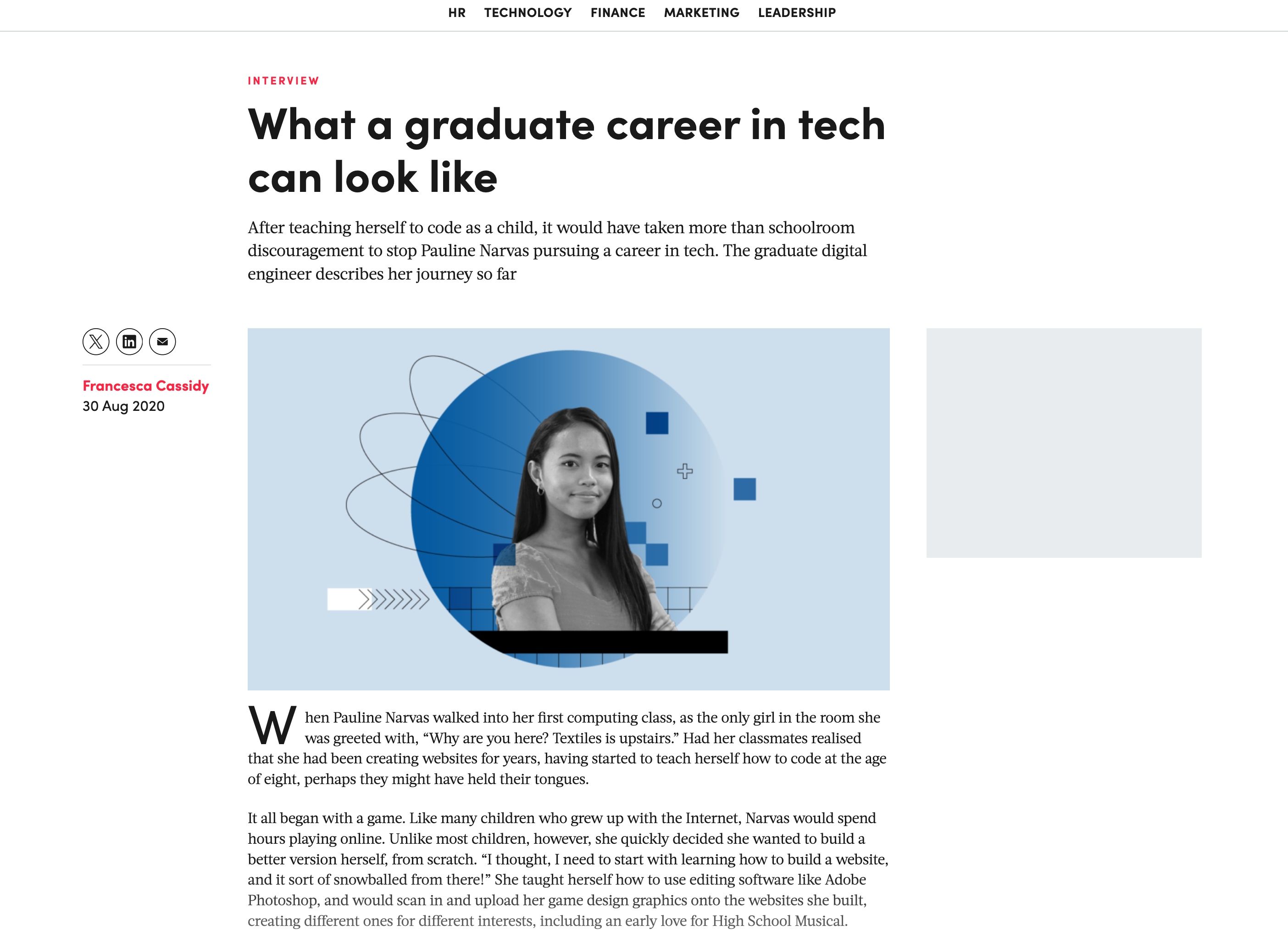 Thumbnail for What a graduate career in tech can look like